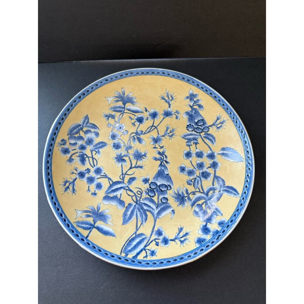 Vintage Oriental Accent Handpainted Decorative Plate
